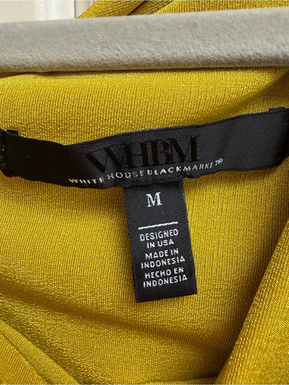 White House Black Market Twist Front Asymmetrical Top Yellow Size Medium - Picture 9 of 12